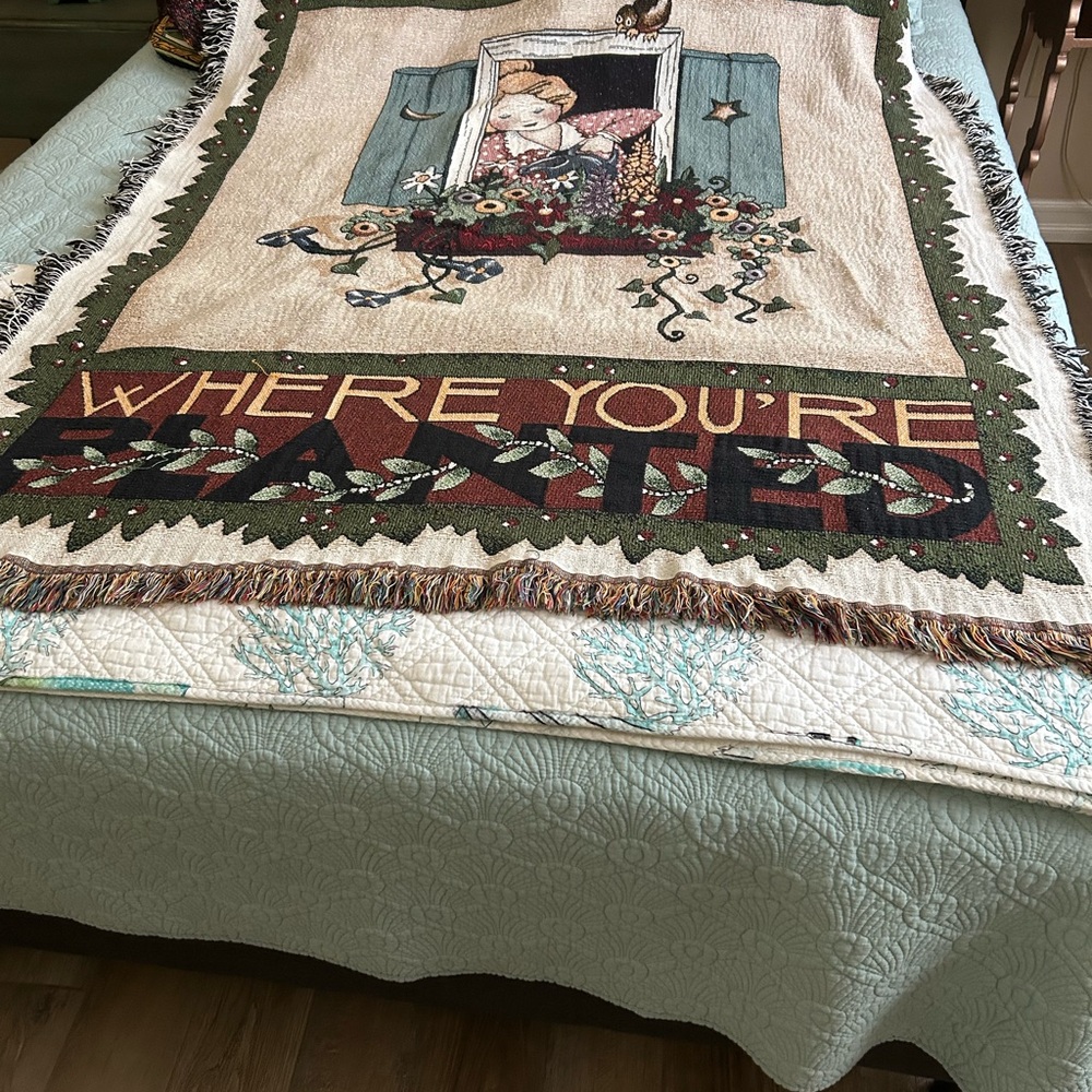 Floral Tapestry Blanket  Mary Engelbreit